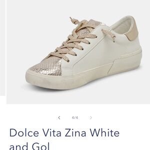 Dolce Vita White and Gold Sneakers Minimalist Design